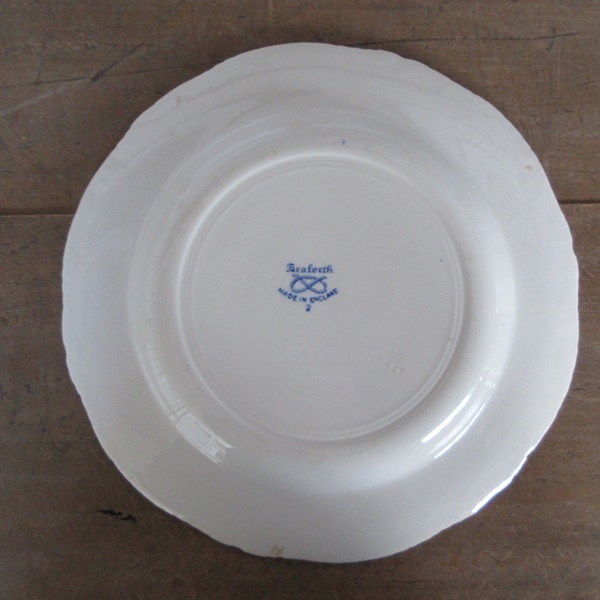 イギリス製 Wood & Son ディナープレート Seaforth お皿 ブルーアンドホワイト 1891～1907年 アンティーク 英国 plate 1330sc_画像4