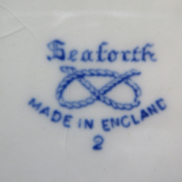 イギリス製 Wood & Son ディナープレート Seaforth お皿 ブルーアンドホワイト 1891～1907年 アンティーク 英国 plate 1330sc_画像5