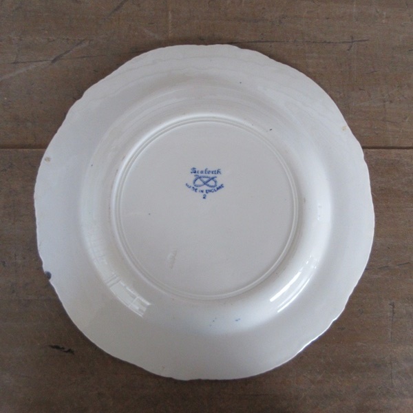 イギリス製 Wood & Son ディナープレート Seaforth お皿 ブルーアンドホワイト 1891～1907年 アンティーク 英国 plate 1332sc_画像4