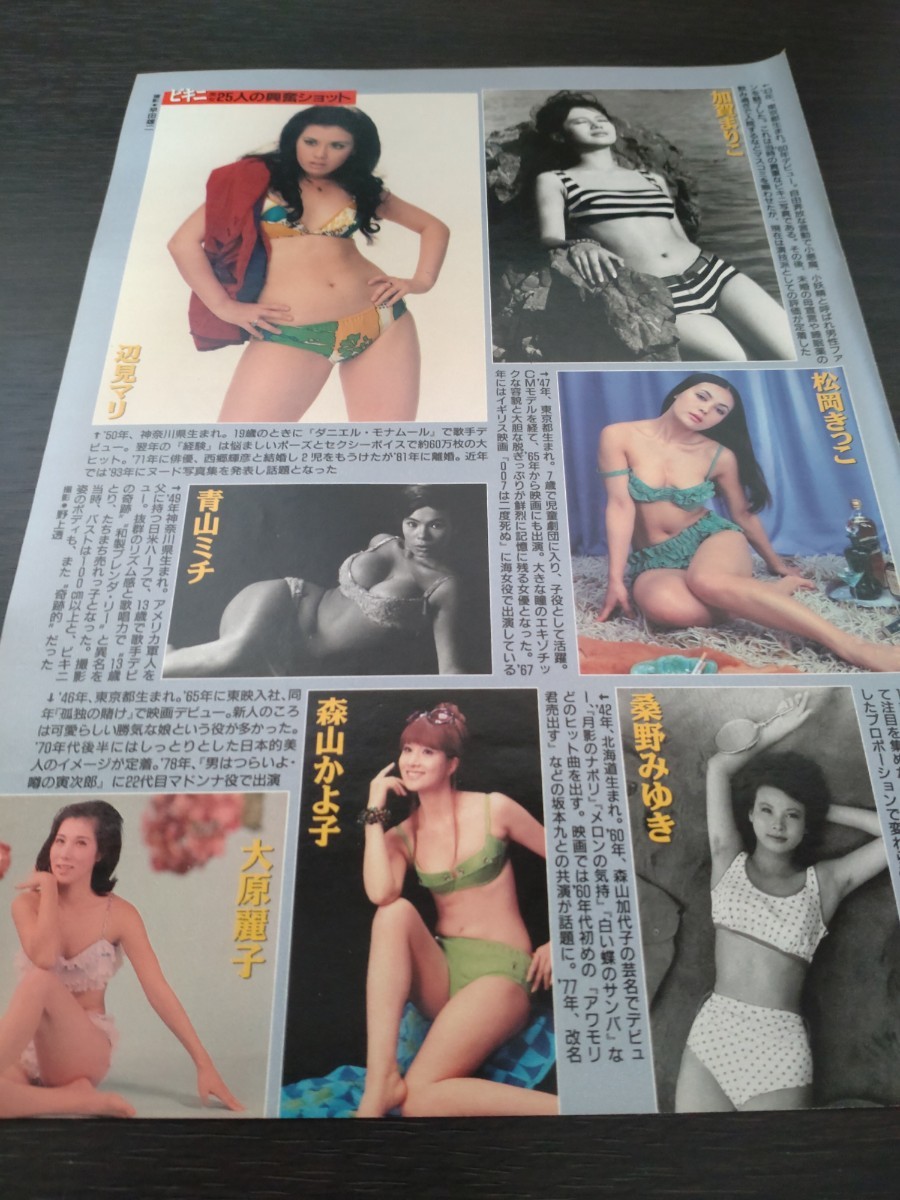 ■岸恵子・浜美枝・奥村チヨ・細川ふみえ・山口百恵・中森明菜・辺見マリ・松岡きっこ　等　●切り抜き９P　　　　　 E633-1_画像6