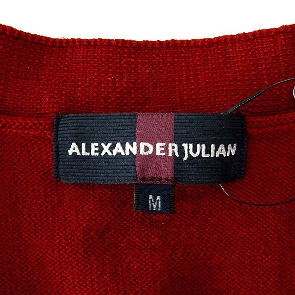 新品 アレキサンダージュリアン BIELLA YARN メリノ ウール ニット カーディガン L 赤 【I42762】 秋冬 メンズ ALEXANDER JULIAN 洗濯可_画像10