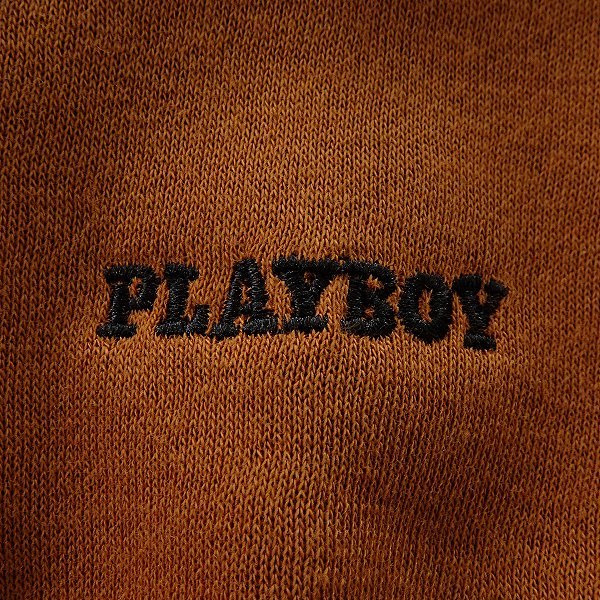 新品 プレイボーイ 2023秋冬 裏起毛 モックネック スウェット LL 茶【34060_57】 PLAYBOY メンズ ポケット トレーナー プルオーバー_画像8