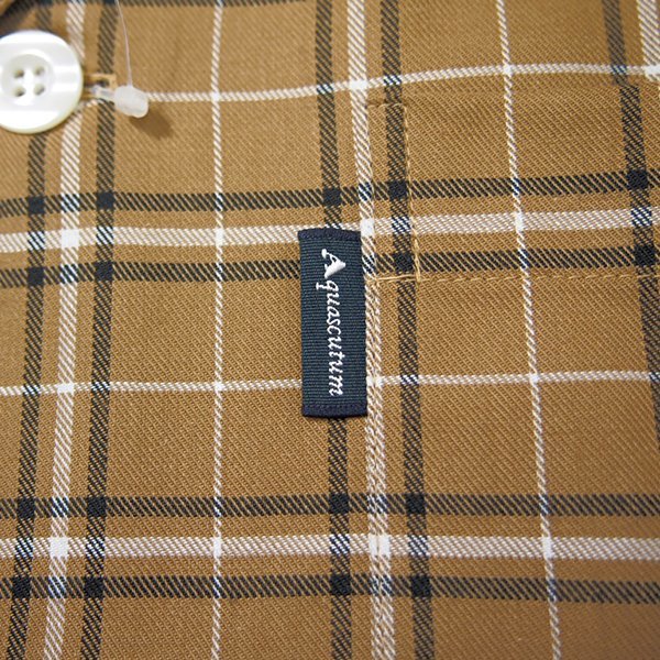 新品 アクアスキュータム ツイル チェック セットアップ パジャマ L 【J53284】 Aquascutum LONDON 秋冬春 メンズ 開襟 前開き パンツ_画像9