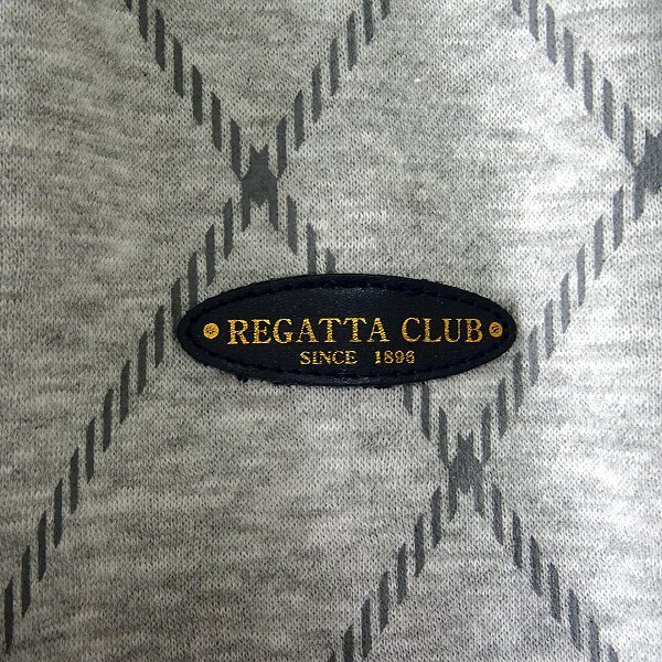 新品 レガッタクラブ 裏起毛 スウェット プルオーバー L 薄灰 【3WRC-R233_GA】 REGATTA CLUB 秋冬 メンズ トレーナー チェック_画像5