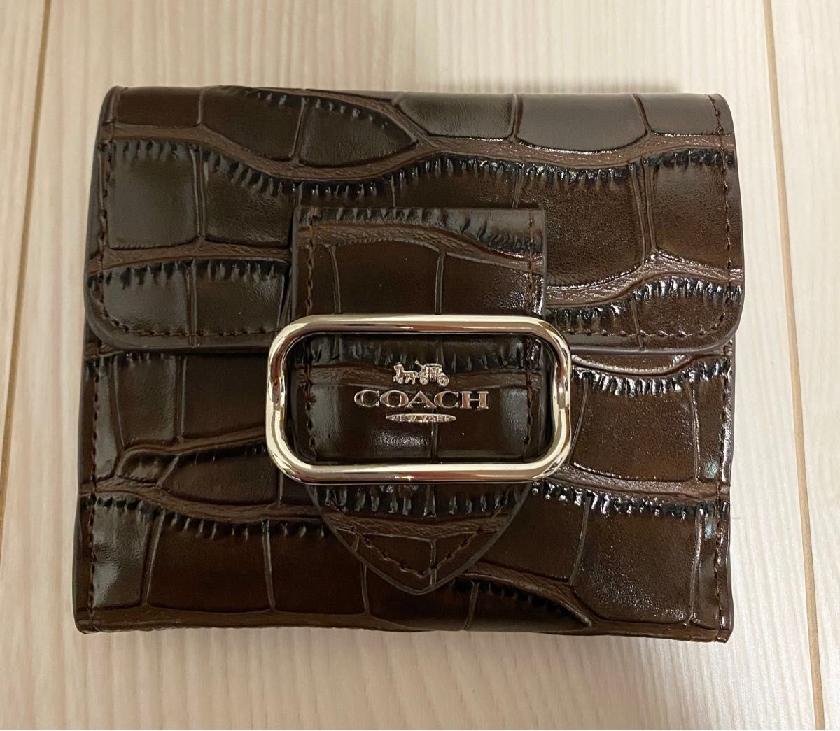 coach二つ折財布 スモールモーガンウォレットCM263 クロコダイル