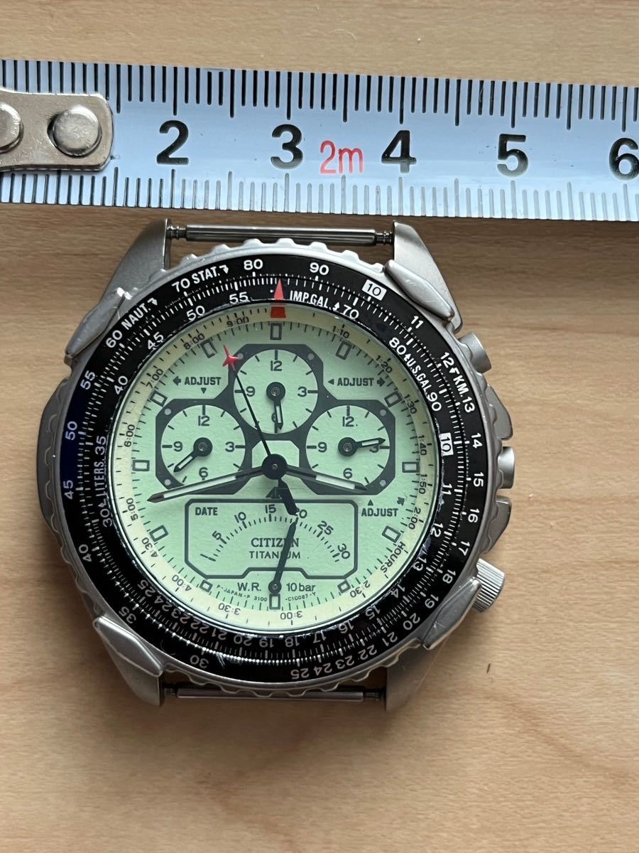 CITIZEN シチズン チタン製 ウィングマン メンズ クォーツ腕時計 ビンテージ 電池切れ _画像2