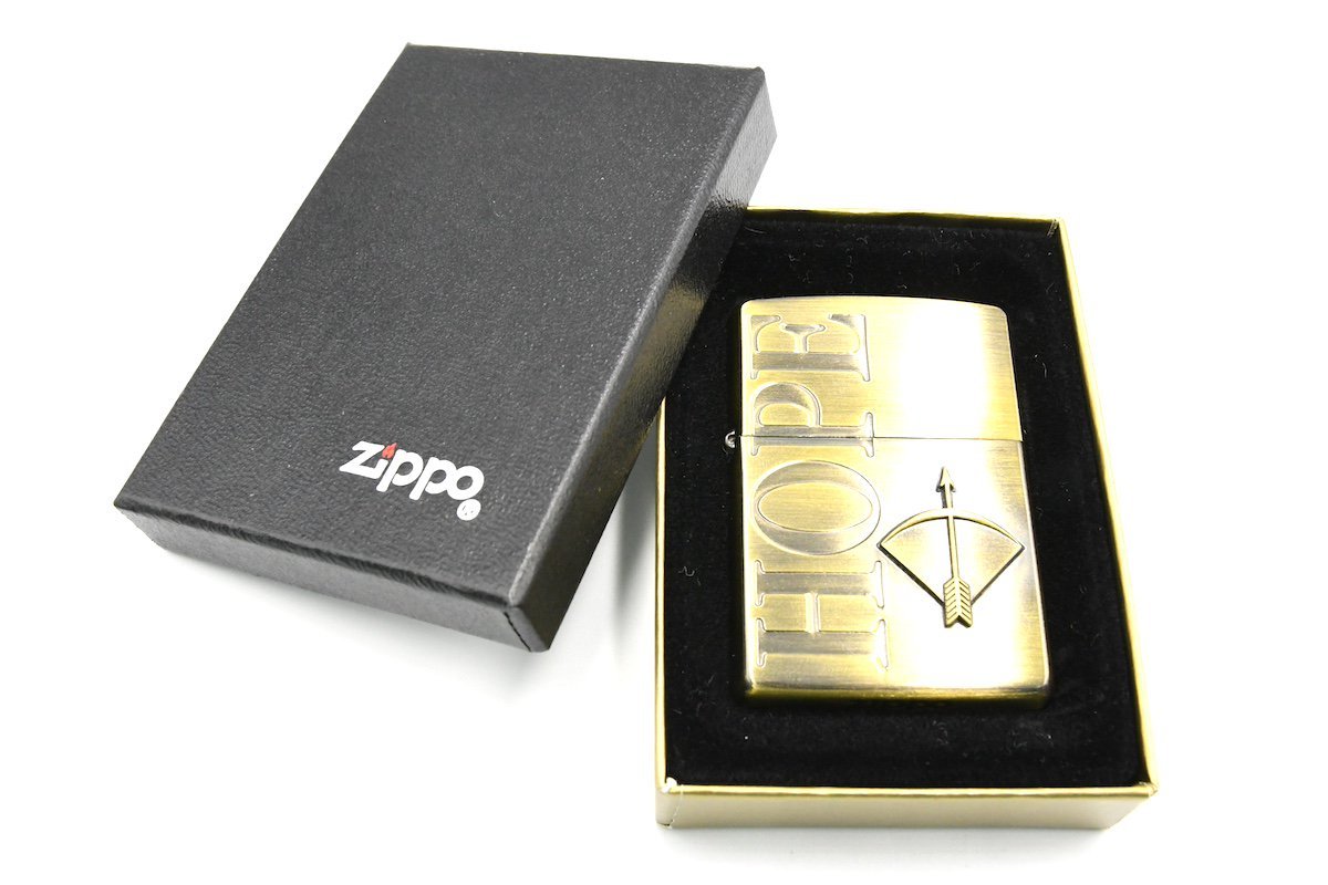 Zippo ジッポー HOPE ホープ アロー ゴールドカラー オイルライター 喫煙具 箱 20786139_画像1