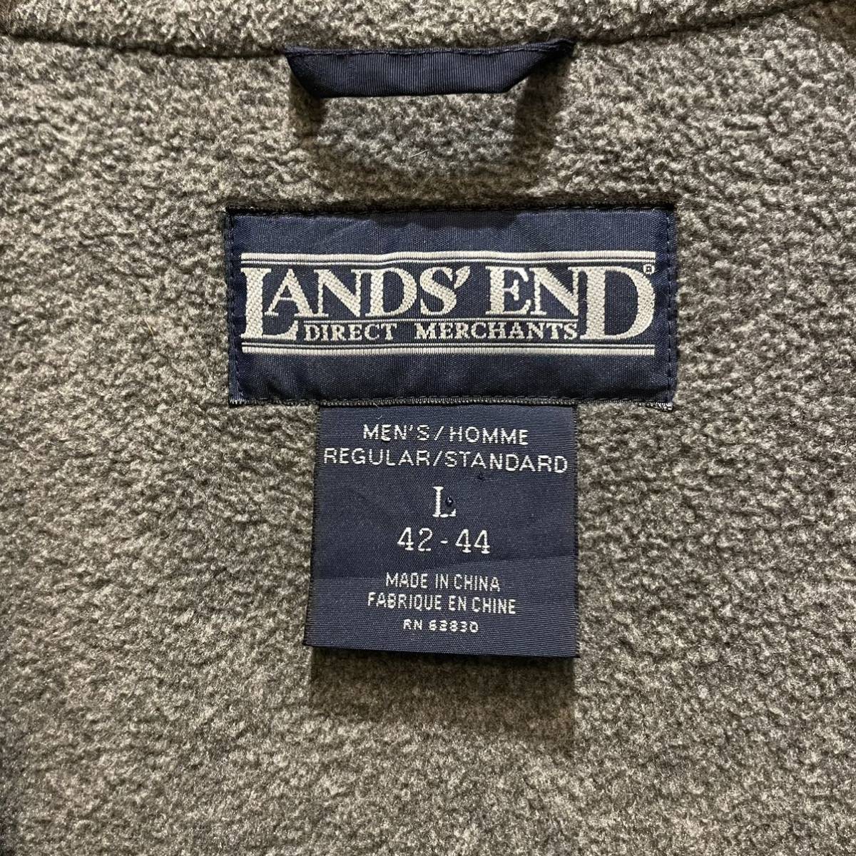 【サイズ L】 90s LANDS’ END フリース 中綿入り ナイロン コート アメリカ古着 ランズエンド ジャケット ポーラーテック プリマロフト_画像4