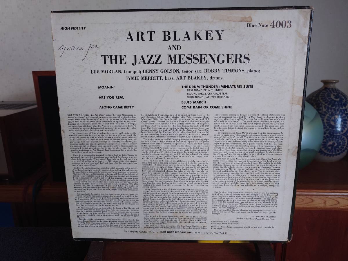 ART BLAKEY AND THE JAZZ MESSENGERS / BLUE NOTE 4003 初期盤！！_画像2