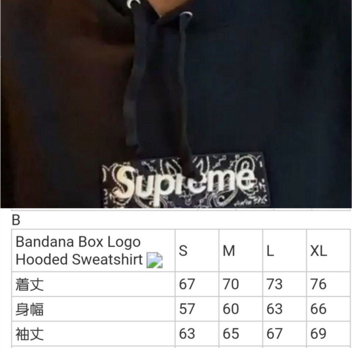 名作☆シュプリーム 19AW Bandana Box Logo Hooded Sweatshirt バンダナボックスロゴパーカー 