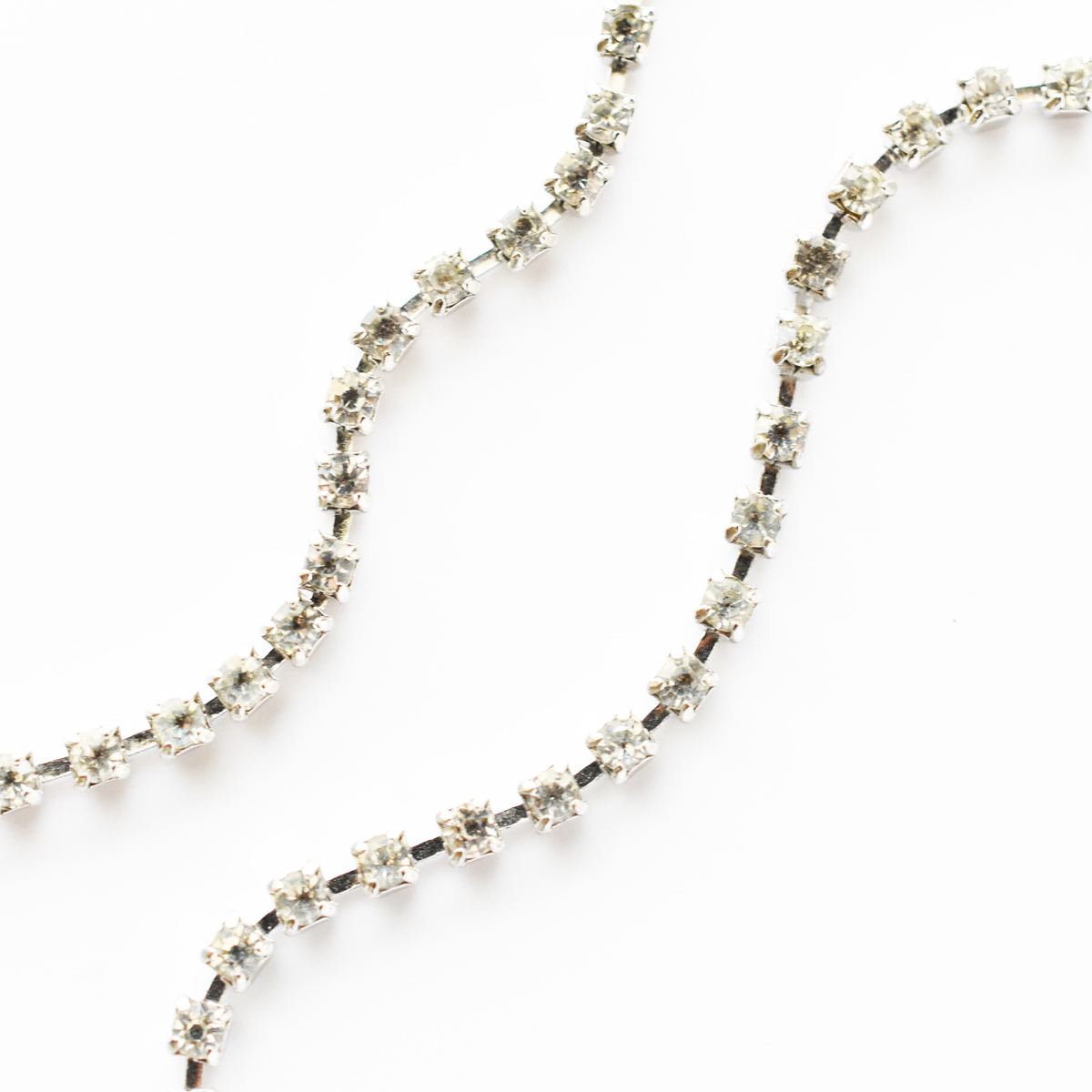 Vintage 1950's silvermetal clear rhinestone necklace_画像8