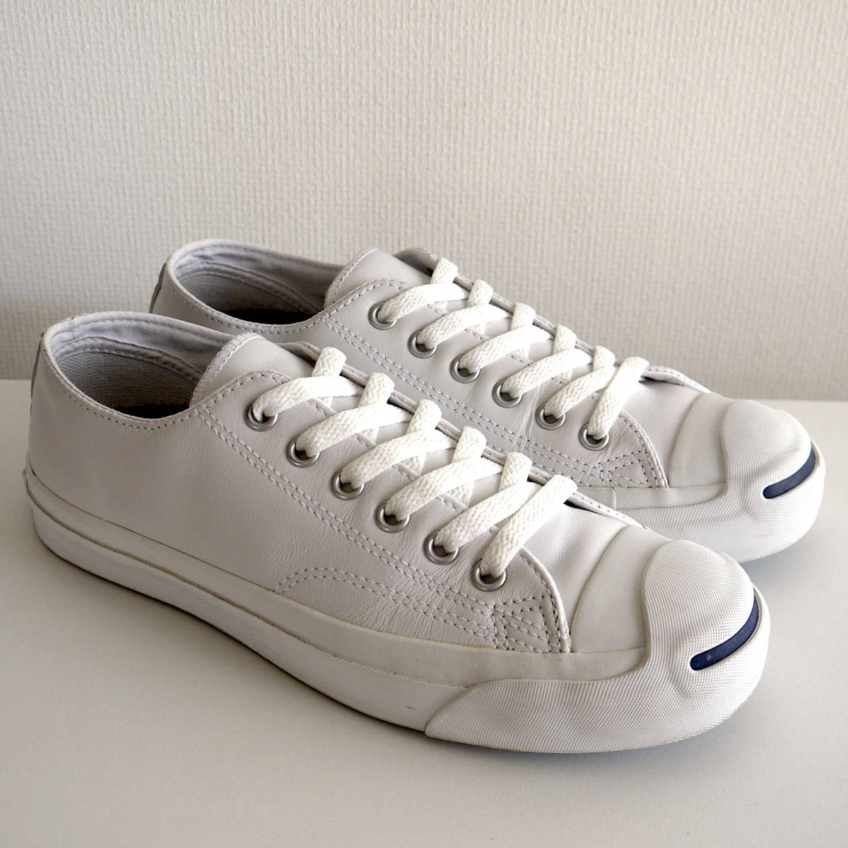 CONVERSE JACK PURCELL　コンバース ジャックパーセル　本革レザー〈 5インチ　24cm 〉ホワイト　極美品_画像1