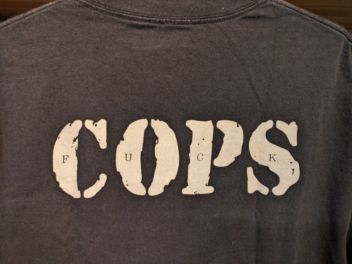 USED HARDLUCK ハードラック Tシャツ L COPS スケートボード ハードコア カリフォルニア _画像1