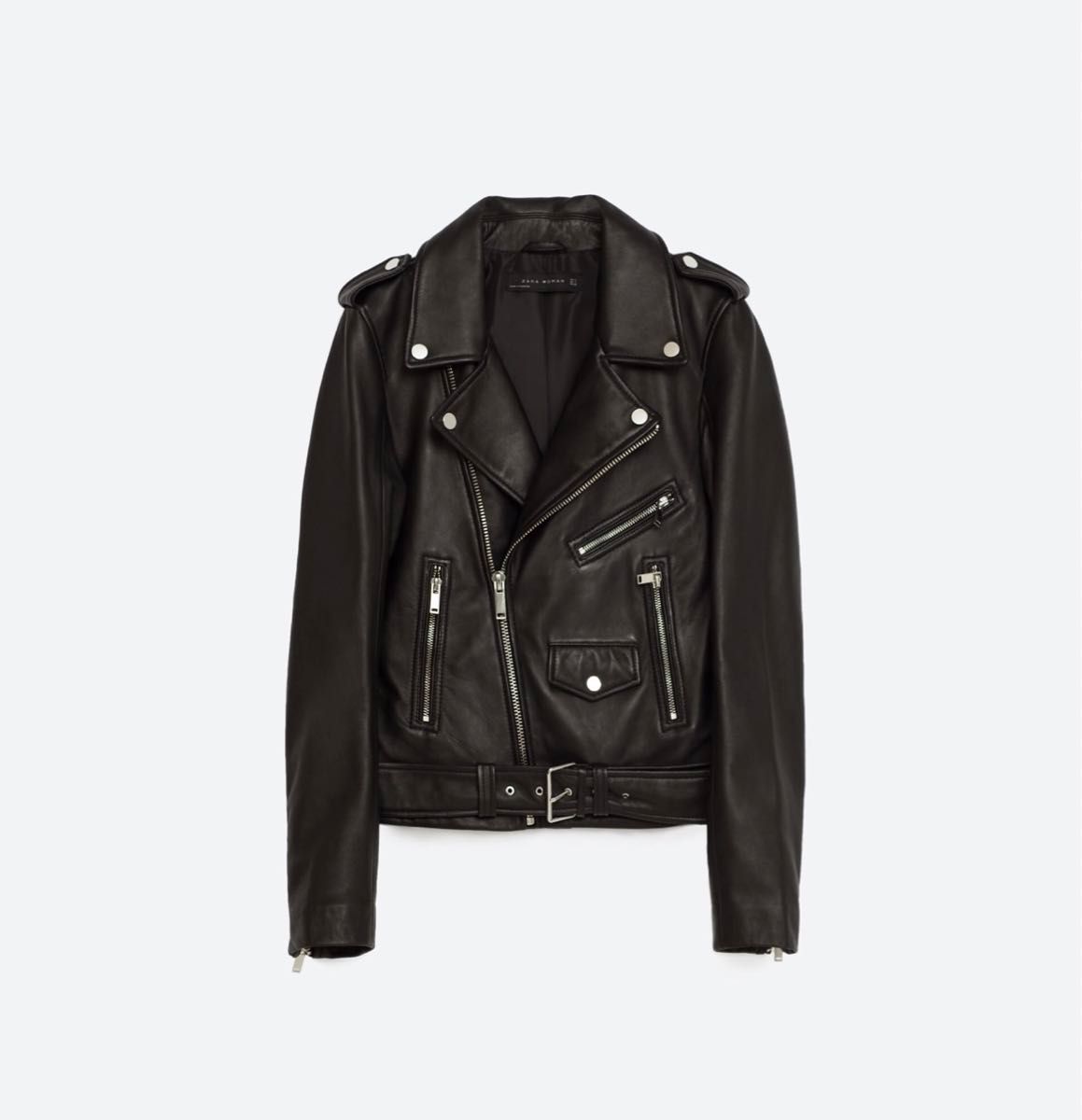 ZARA ザラ ベーシックレザージャケット ライダースブルゾン 黒 S ZARA ザラ ベーシックレザージャケット ライダースブルゾン 黒 S