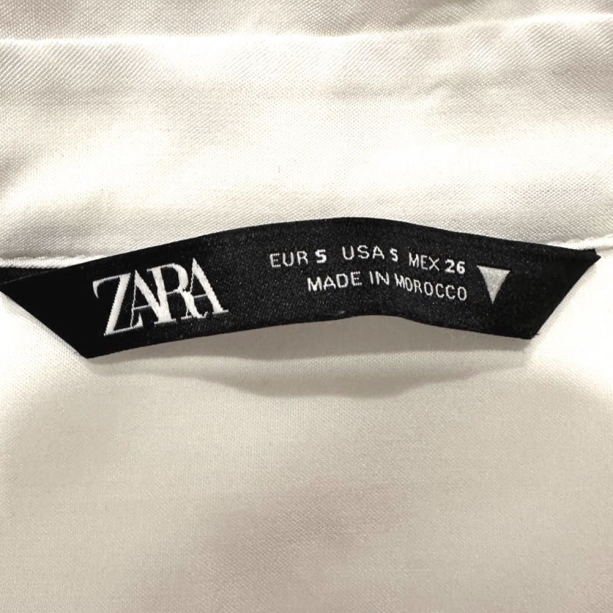 ZARA ザラ ウィメンズ ロングモダール（レーヨン）長袖シャツ USED S ホワイト