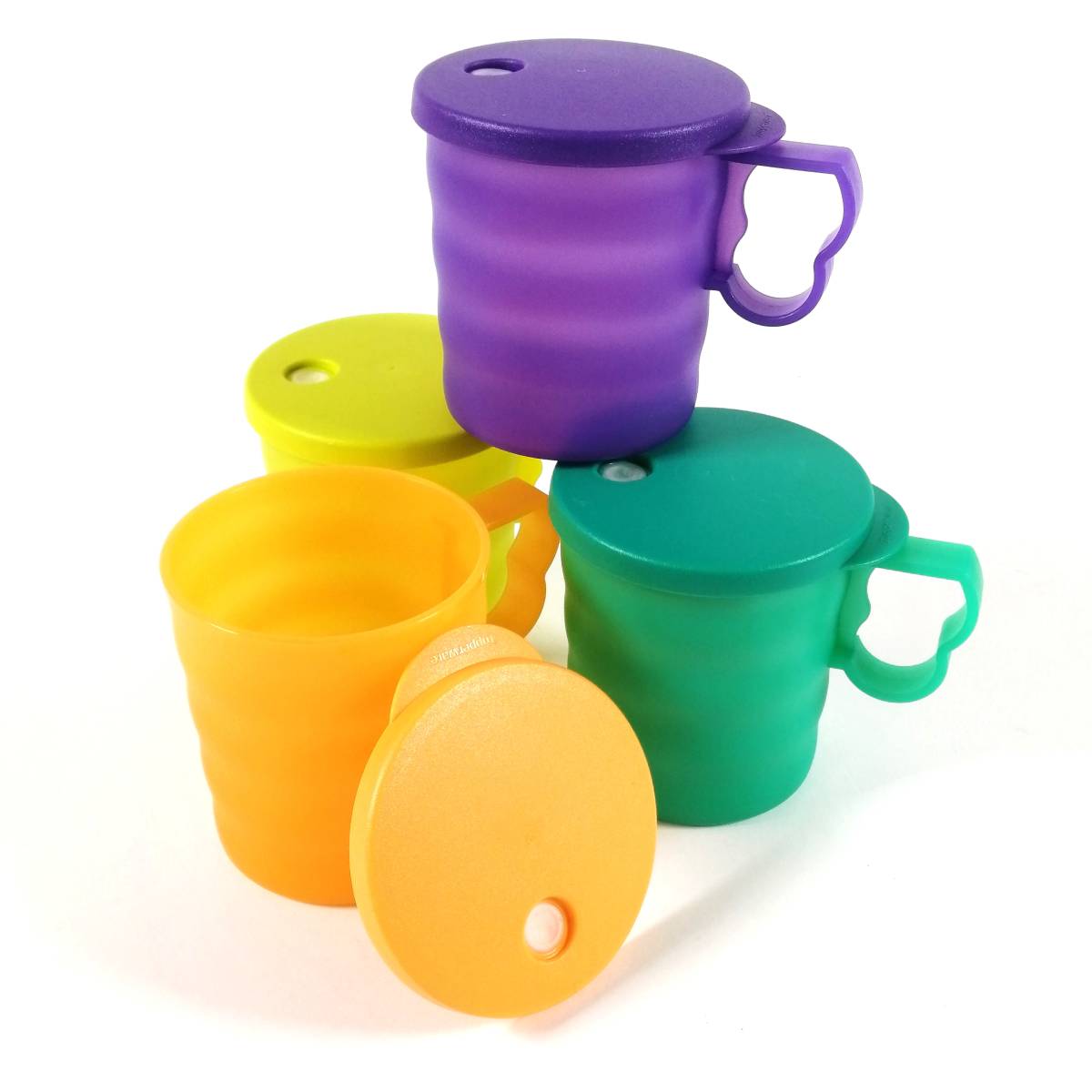 【未使用品】Tupperware 6点セット タッパーウェア ストロータンブラー コップ カラフル プラスチック Straw Tumbler Cap (#D53ZX)　_画像4