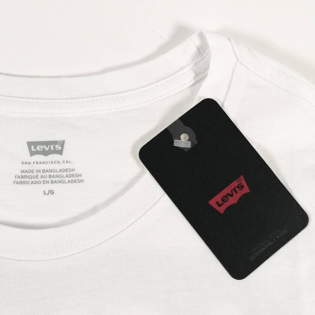 【新品】【(US)L (JPN)XL】Levi's THE Original TEE WHITE / リーバイス オリジナル ロゴ Tシャツ 白TEE 定番 シンプル (#D5L4R)_画像5