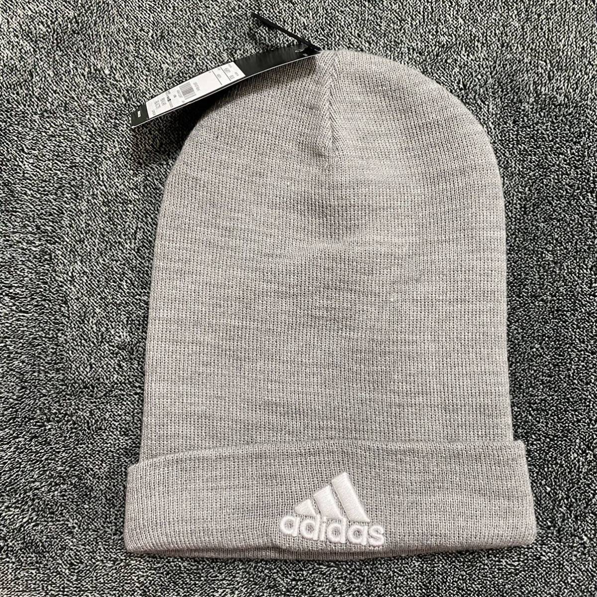 新品 adidas アディダス ニット帽 ロゴ ビーニー HL4811 IRJ30帽子 グレー メンズ レディース アクセサリー 帽子 LOGO 送料無料　送料込