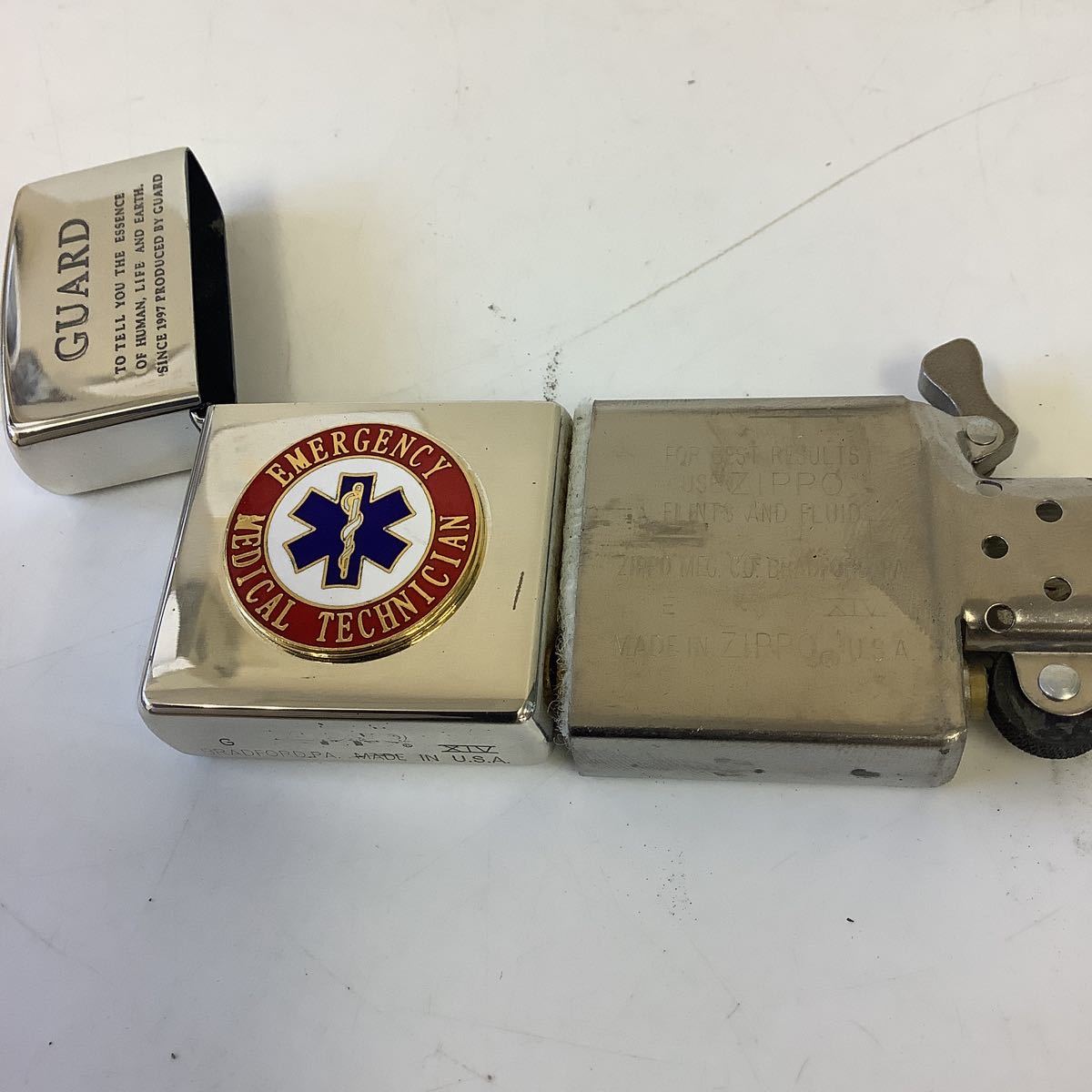 ◯営KU010-キT60【埼玉発】ZIPPO ジッポ GUARD EMERGENCY MEDICAL TECHNICIAN エマージェンシー 1998年製 廃盤品 現状品_画像8