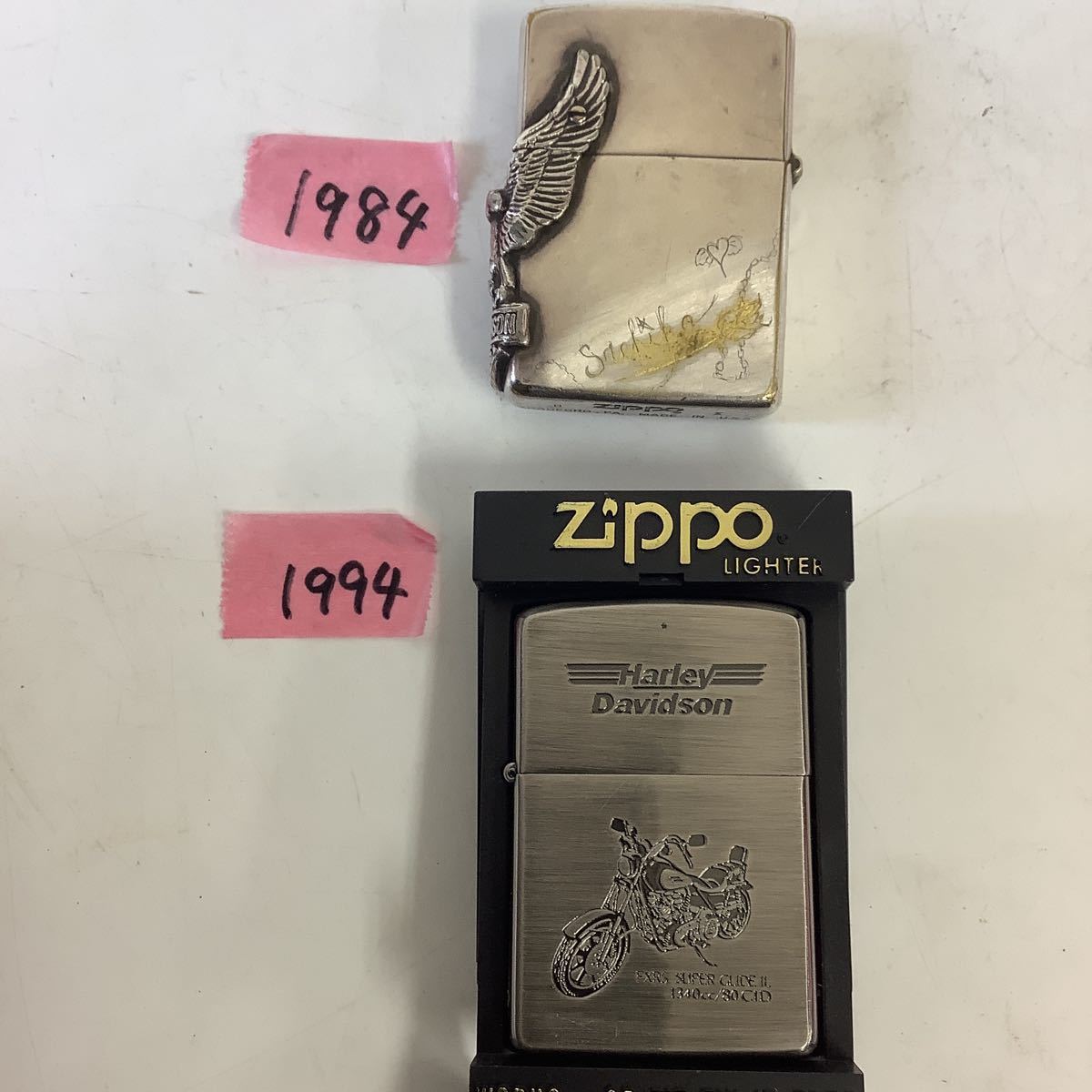 ○営KU228-キS60【埼玉発】HARLEYDAVIDSON ZIPPO2個まとめ　ハーレーダビットソン　オイルライター ジッポ　喫煙具 シルバーカラー バイク_画像9