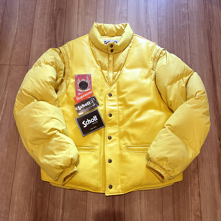 Supreme Schott Down Leather Vest Puffy Jacket シュプリーム Supreme Schott Down Leather Vest Puffy Jacket シュプリーム