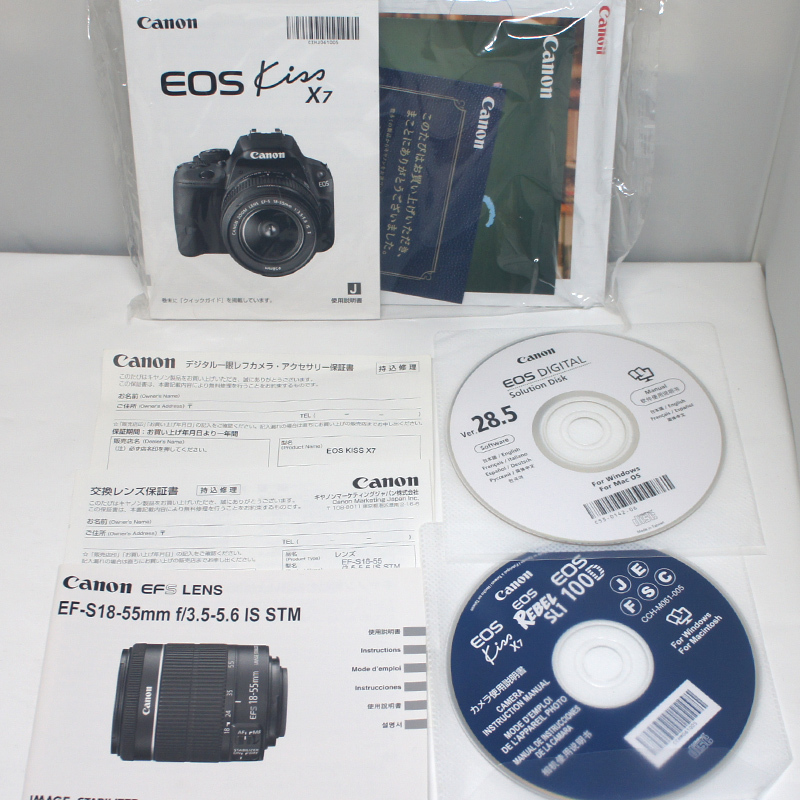 3000回未満 Canon EOS Kiss X7 レンズキット EF-S18-55 IS STM kit 一眼レフカメラ キャノン 付属品 本体 ズームレンズ KISSX7-1855ISSTMLK_画像10