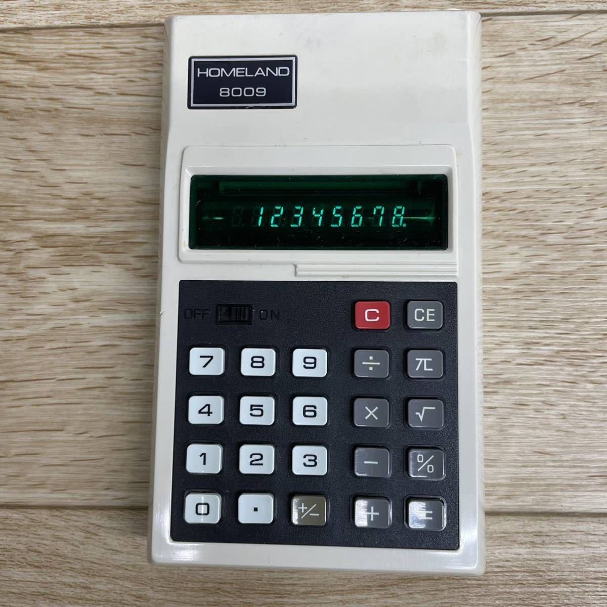 TOSHIBA 電卓 HOMELAND-8009 昭和レトロ 計算機 蛍光表示 現状品【管2529R】