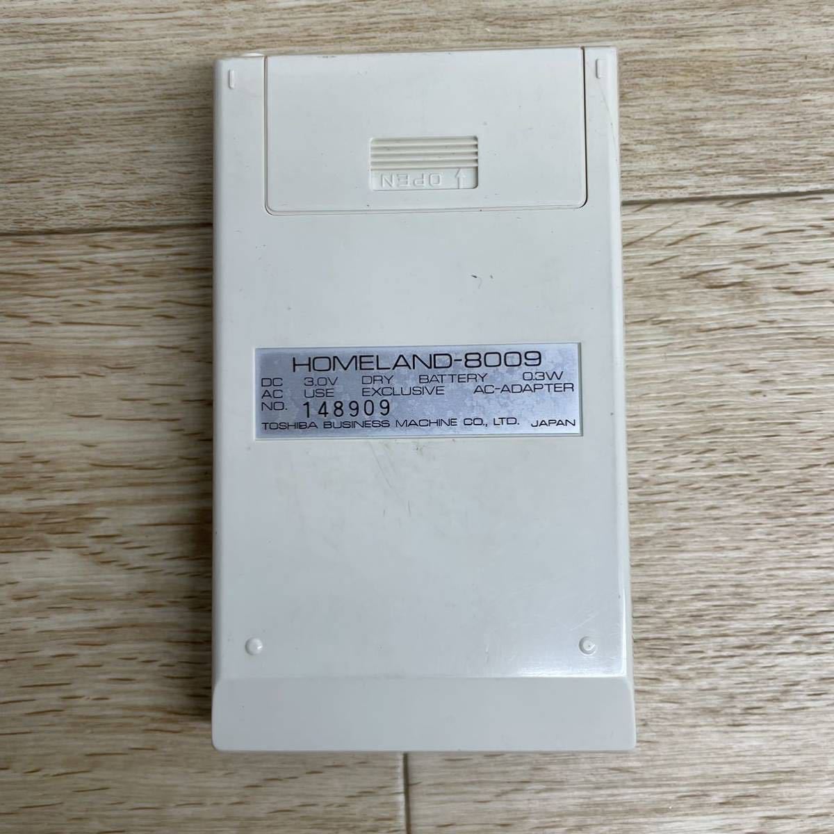 TOSHIBA 電卓 HOMELAND-8009 昭和レトロ 計算機 蛍光表示 現状品【管2529R】_画像3