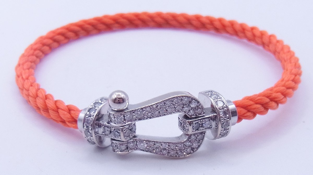 FRED Fred force 10* bracele orange Au750 white gold diamond 921323 size :18* beautiful goods *K0603750
