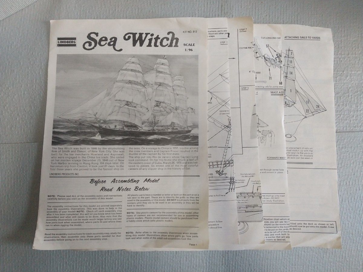 1/96 Sea Witch CLIPPER SHIP LINDBERG 大型帆船 プラモデル 33 1/96 Sea Witch CLIPPER SHIP LINDBERG 大型帆船 プラモデル 33