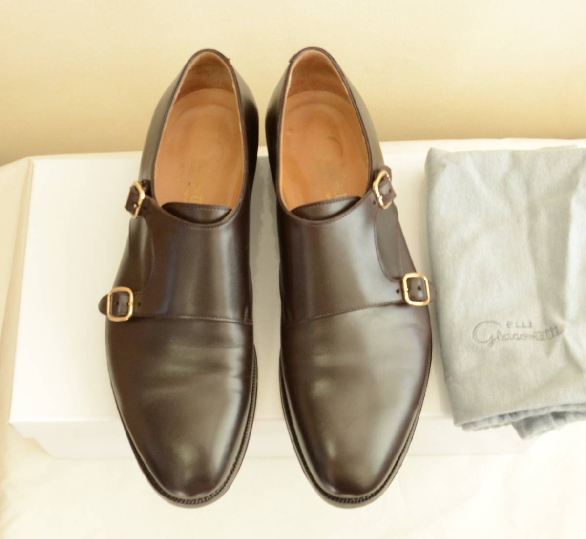  beautiful goods jakometi double monk strap leather shoes Brown size 41