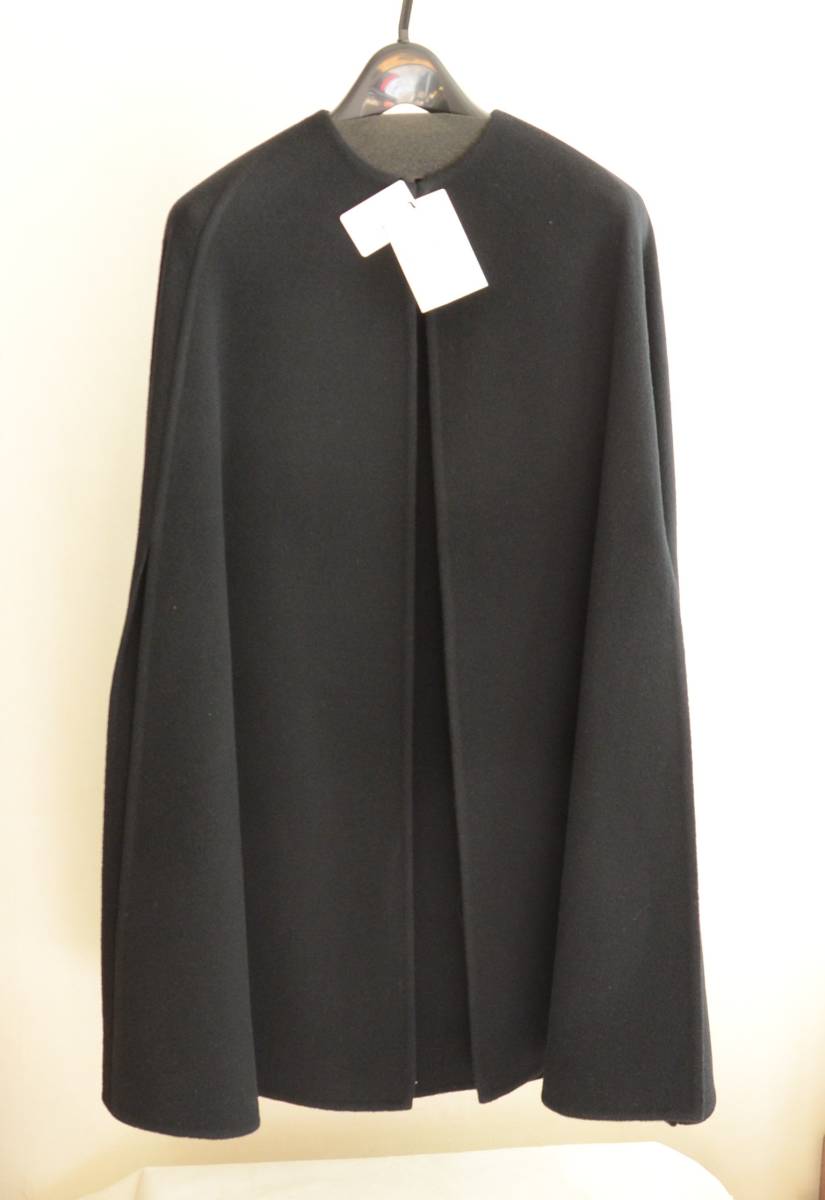 新品 タグ付 マディソンブルー SIDE SLIT CAPE BEAVER ウール ポンチョ 黒 size 00 XS_画像1