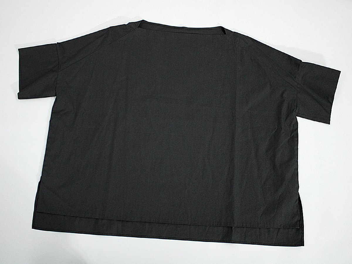  small size da-ma collection Drop shoulder stretch cotton over blouse black 1ak578