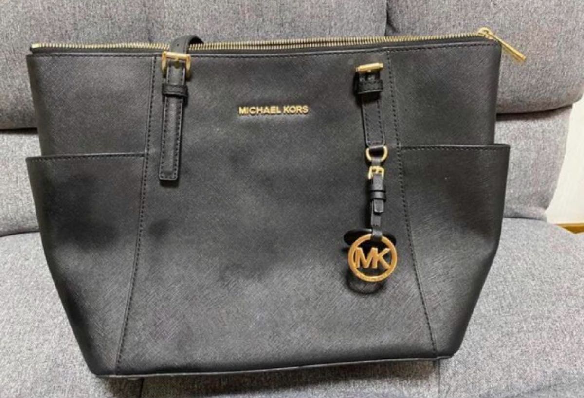 【MICHAEL KORS】 マイケルコース　フルレザー トートバッグ　ブラック