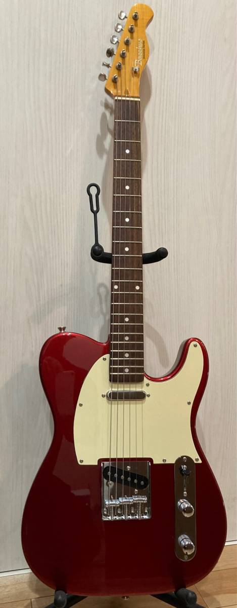 Bacchus Telecaster (Candy Apple Red) Vintage style split shaft tuners - Adjusted, Shielded, Ernie Ball strings installed. _画像1