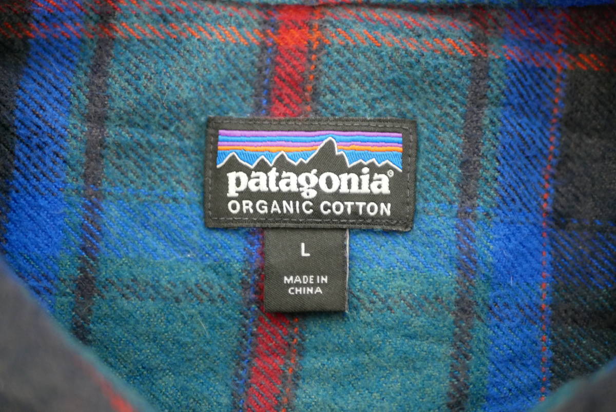 36s patagoniaパタゴニアヘビーネルシャツ長袖オーガニックコットン【L】ビンテージUSA古着 　_画像3