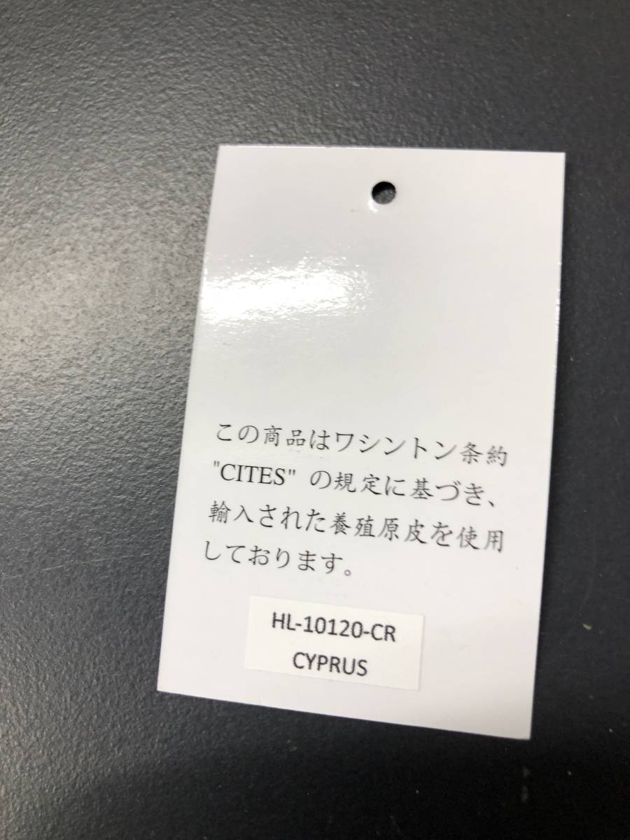 HB9223　クロコダイル 折り財布 財布 ワニ革 ウォレット　緑　グリーン系 小銭入あり ファスナー カード入 レザー 箱付き 未使用品_画像10