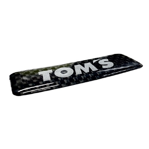 TOM`S トムス ドライカーカーボン エンブレム 縦20mm横62mm厚さ2mm ステッカー 貼付タイプ_画像2