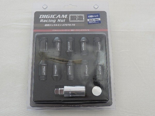 DIGICAM デジキャン レーシングナット ブラック M12×1.25 45mm 20本セット ニッサン スカイライン GT-R BCNR34 H11/1～H14/12