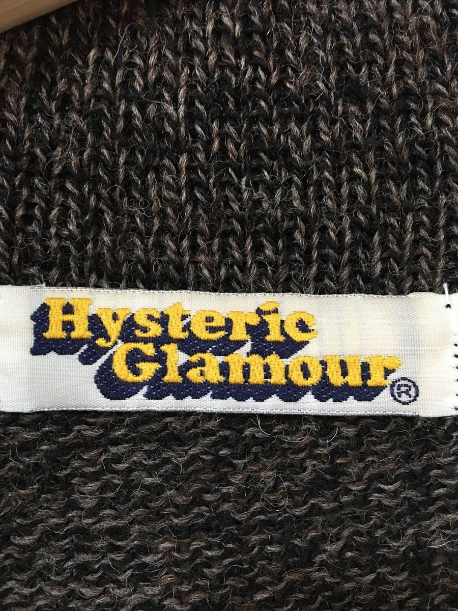 431☆【レディース ヴィンテージ ウールニットジャケット】Hysteric Glamour ヒステリックグラマー セーター 茶系 F_画像4