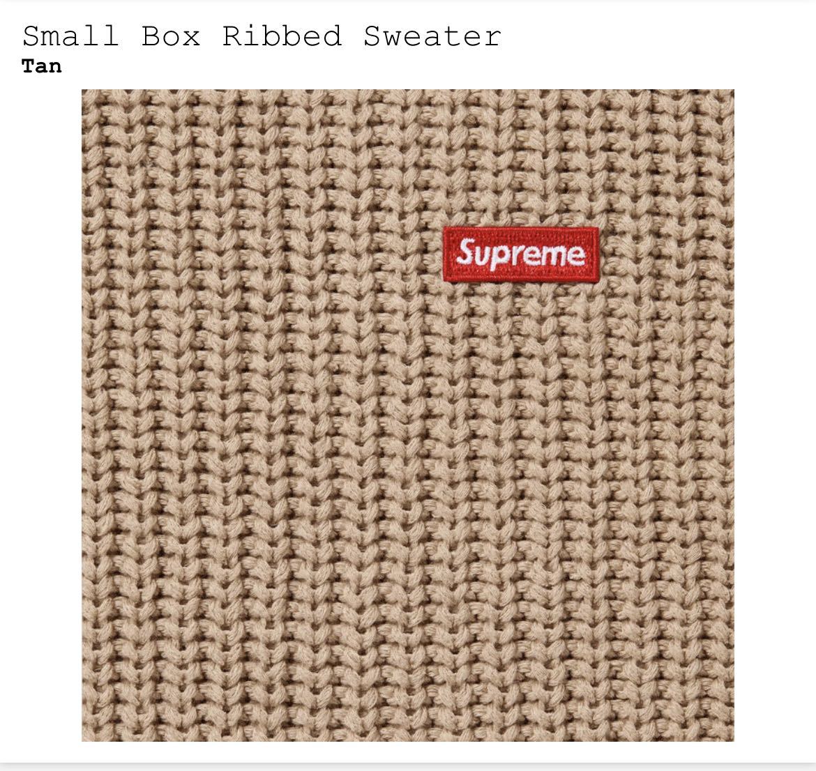 Supreme 2023FW Small Box Ribbed Sweater Tan XLサイズ シュプリーム スモールボックス リブド セーター タン ベージュ キャメル X-LARGE_画像3