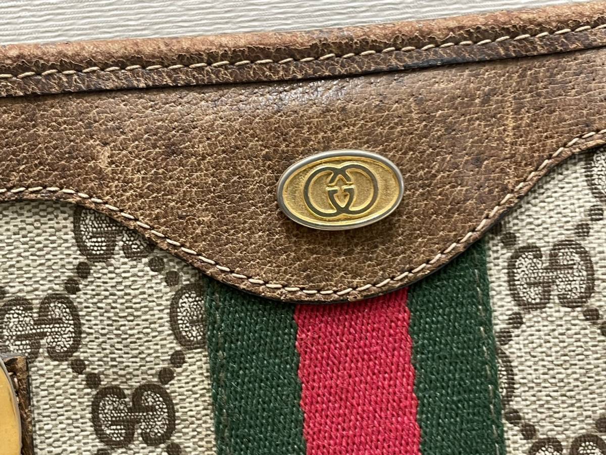 MK1 1円～ Gucci グッチ ハンドバック シェリーライン GGスプリーム 正規品 メンズ レディース バッグ かばん_画像5