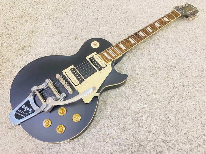 【メンテナンス済】Epiphone Les Paul Classic Worn Ebony エピフォン レスポール クラシック Bigsby取付【現状品】♪_画像1