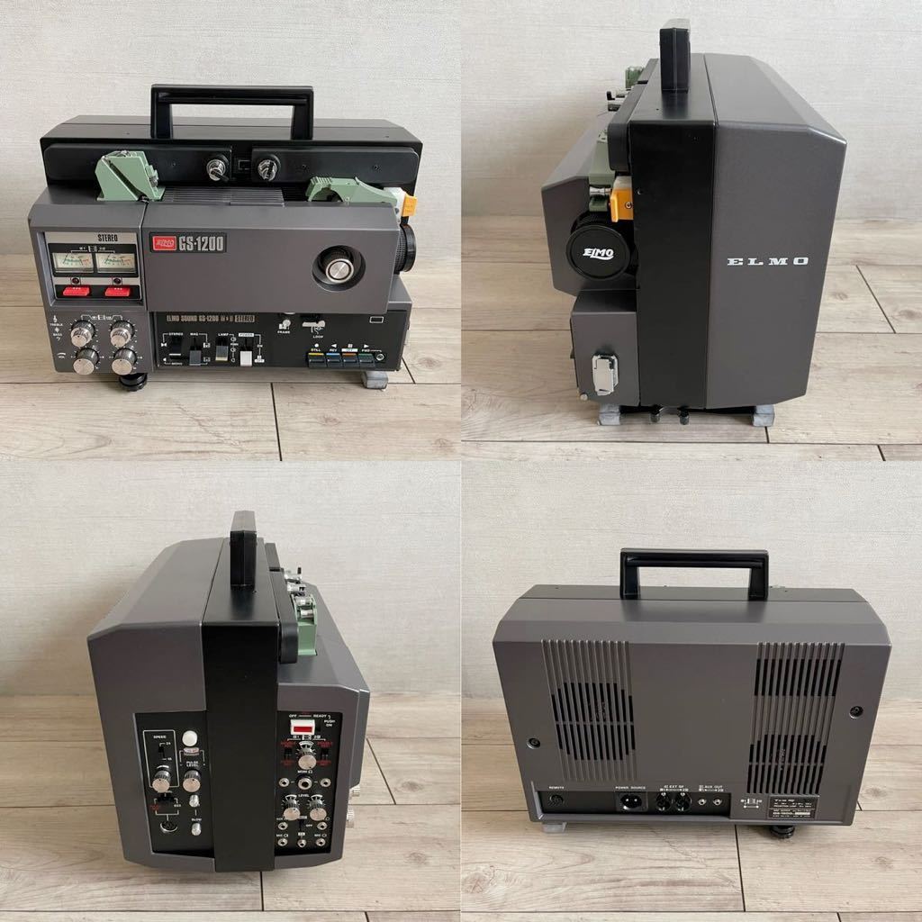  almost unused beautiful goods ELMO Elmo GS-1200 8mm stereo sound projector film .. machine remote control original box attaching 8 millimeter Sapporo 