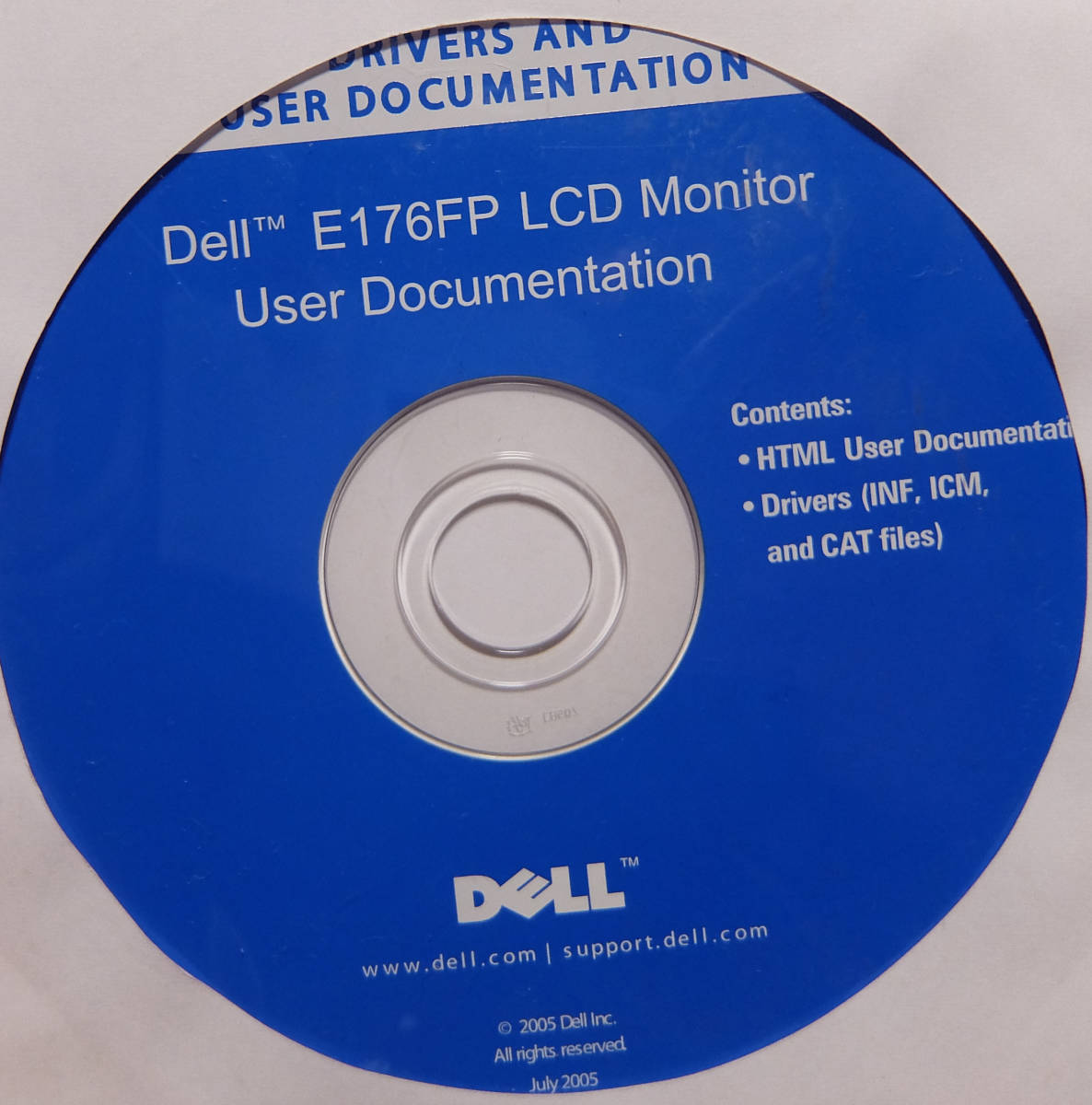 DELL E176FP モニター ドライバー 取扱説明書 User Documentation DRIVERS CD-ROM_画像1