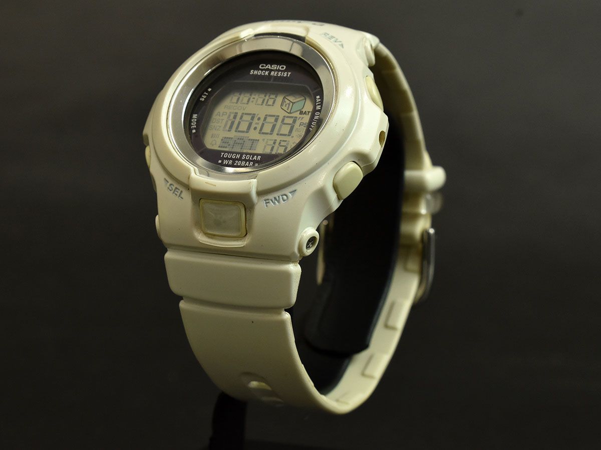 164272◆動作確認済 CASIO カシオ Baby-G パピーズパーティー 腕時計 ソーラー デジタル BGR-300PP SS 樹脂 ホワイト 白 レディース/ D_画像2