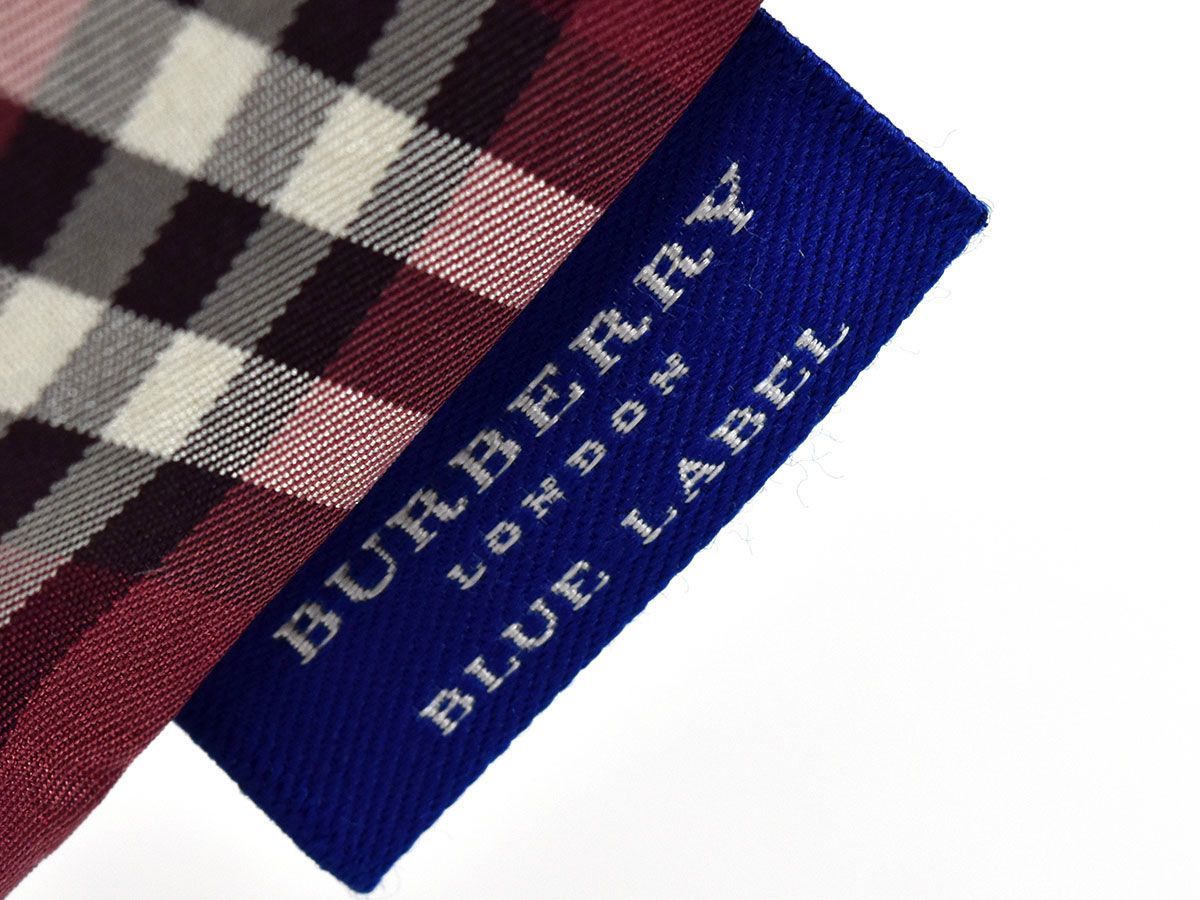 167308☆ BURBERRY バーバリー ブルーレーベル トートバッグ バッグ チェック柄 ナイロン レザー レッド ブラウン レディース/ B_画像7