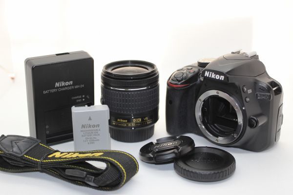 実用良品■ニコン Nikon D3400 ボディ ＋ AF-P DX NIKKOR 18-55mm F3.5-5.6 G VR レンズキット デジタル一眼レフカメラ #Z3112