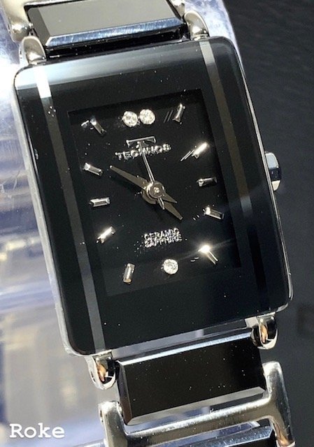 新品 テクノス TECHNOS 正規品 腕時計 レディース 女性 セラミック アナログウォッチ 3気圧防水 クオーツ シンプル ブラック プレゼント_画像1