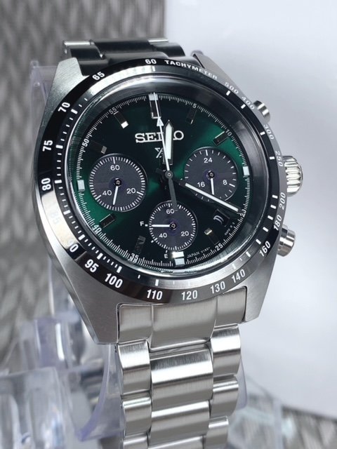 新品 国内正規品 腕時計 セイコー プロスペックス スピードタイマーSEIKO PROSPEX SPEEDTIMER ソーラー クロノグラフ グリーン SBDL107_画像2